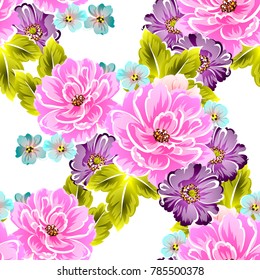 Abstract elegance seamless pattern with floral background
