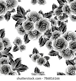 Abstract elegance seamless pattern with floral background