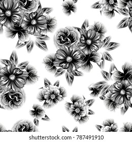 Abstract elegance seamless pattern with floral background