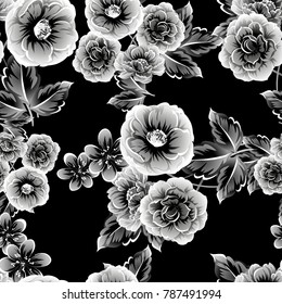 Abstract elegance seamless pattern with floral background