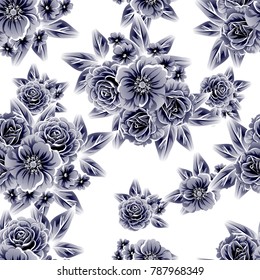 Abstract elegance seamless pattern with floral background