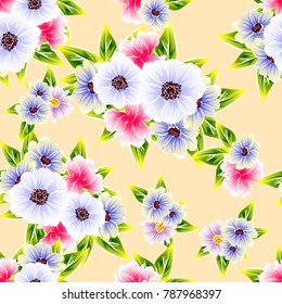 Abstract elegance seamless pattern with floral background