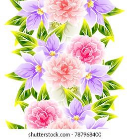 Abstract elegance seamless pattern with floral background
