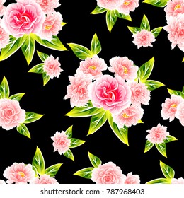 Abstract elegance seamless pattern with floral background