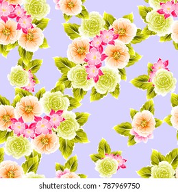 Abstract elegance seamless pattern with floral background