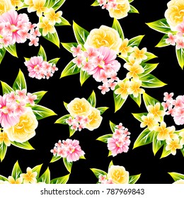 Abstract elegance seamless pattern with floral background