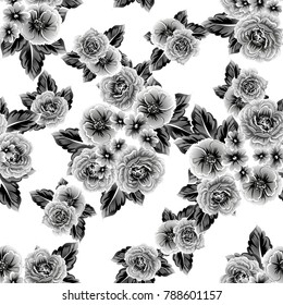 Abstract elegance seamless pattern with floral background