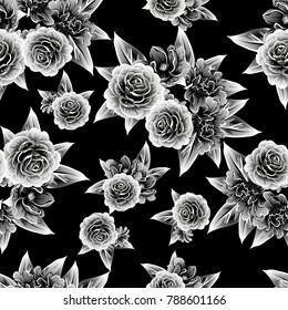 Abstract elegance seamless pattern with floral background