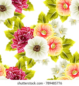 Abstract elegance seamless pattern with floral background