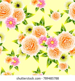 Abstract elegance seamless pattern with floral background