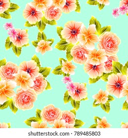 Abstract elegance seamless pattern with floral background
