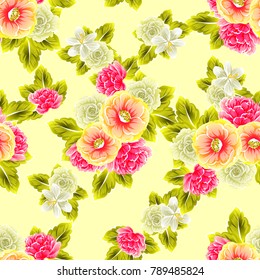 Abstract elegance seamless pattern with floral background