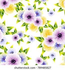 Abstract elegance seamless pattern with floral background