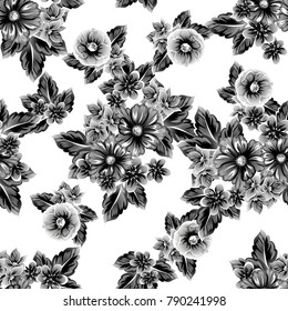 Abstract elegance seamless pattern with floral background