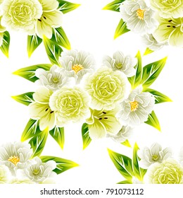 Abstract elegance seamless pattern with floral background