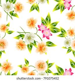 Abstract elegance seamless pattern with floral background