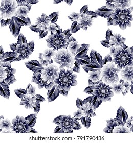 Abstract elegance seamless pattern with floral background
