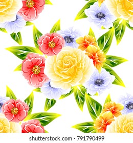 Abstract elegance seamless pattern with floral background