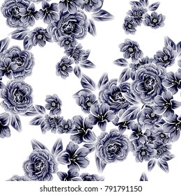 Abstract elegance seamless pattern with floral background
