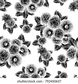Abstract elegance seamless pattern with floral background