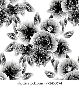 Abstract elegance seamless pattern with floral background