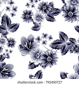 Abstract elegance seamless pattern with floral background