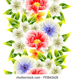 Abstract elegance seamless pattern with floral background