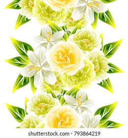 Abstract elegance seamless pattern with floral background