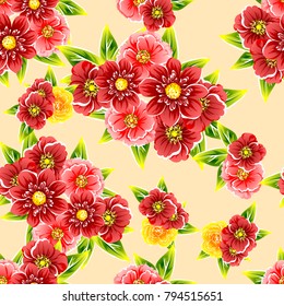Abstract elegance seamless pattern with floral background