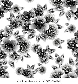 Abstract elegance seamless pattern with floral background