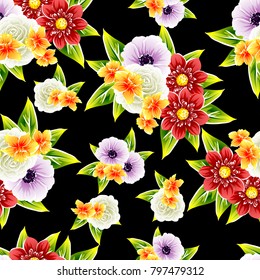 Abstract elegance seamless pattern with floral background