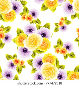 Abstract elegance seamless pattern with floral background