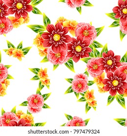 Abstract elegance seamless pattern with floral background
