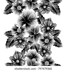 Abstract elegance seamless pattern with floral background