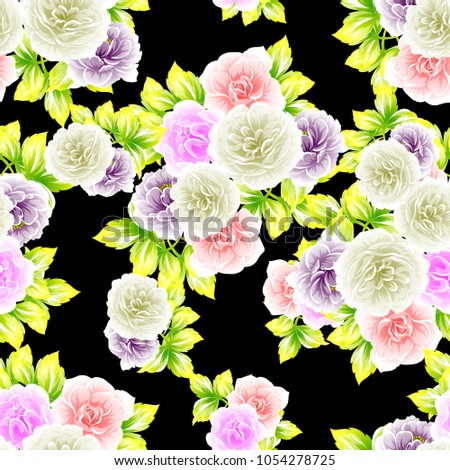 Abstract elegance seamless pattern with floral background