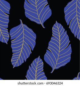 Abstract elegance seamless pattern with leaf background.
