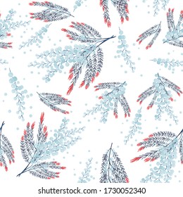 Abstract elegance seamless pattern with small circle flowers. Floral pastel background.