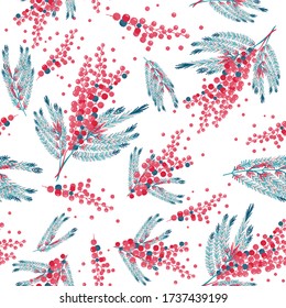 Abstract elegance seamless pattern with small circle flowers. Floral pastel background.