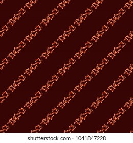 Abstract elegance vector seamless pattern with flowers in brown, orange and red colors.