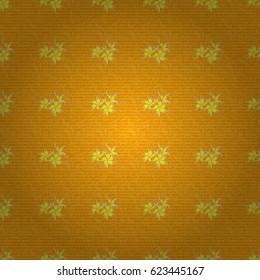 Abstract elegance vector seamless pattern with flowers on a yellow background.