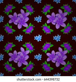Abstract elegance vector seamless pattern with plumeria flowers on a brown background.