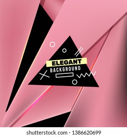 Abstract elegant 3d background with pink paper layers. Element design for invitation cards, flyer, banner and covers.
