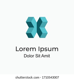 abstraktes, elegantes Alphabet B isometrischer oder fettgedruckter Schmetterlingssymbol oder Logo mit Querspitze für die Markenbildung von Unternehmen oder abstrakte Immobilienmarke