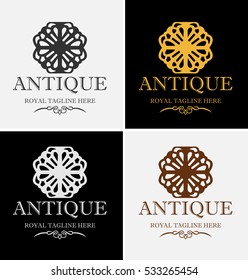 Abstract elegant antique logo icon vector design. Universal creative premium symbol. Graceful jewel vector sign.