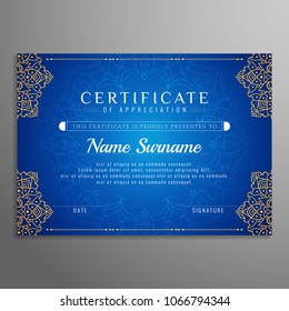 Abstract elegant artistic certificate design background