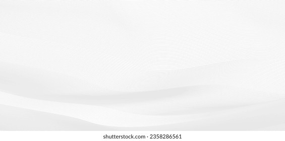 Abstract elegant background design with grey and white wave lines. Horizontal gray background with wavy lines pattern or texture for business banner, poster, backdrop, voucher, invite. Vector