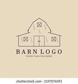 Abstract elegant barn line logo icon vector design. farm lined vector sign