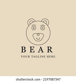 Abstract elegant bear line logo icon vector design. animal lined vector sign
