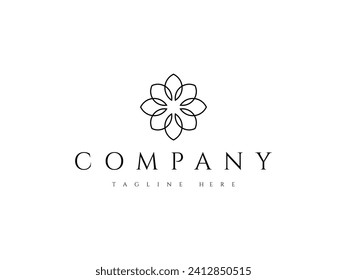 abstract elegant beauty flower logo design