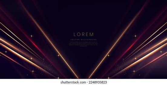 Abstrakter, eleganter schwarzer Hintergrund mit goldener Linie und leuchtendem Effekt. Luxus-Template-Design. Vektorgrafik